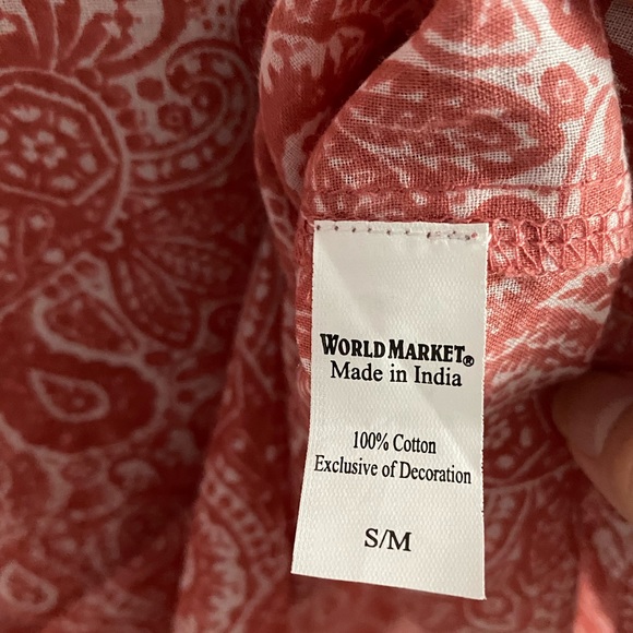 World Market paisley boho v-neck summer blouse, pink - Picture 9 of 9